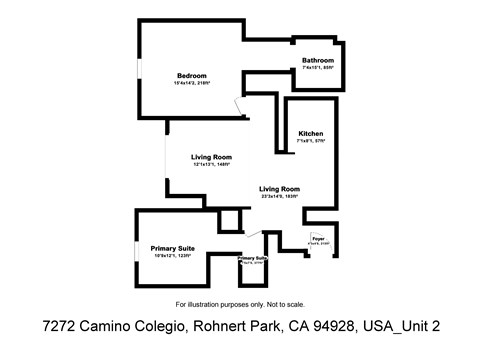 2 Bed 2 Bath Floor Plan at Vintage Pointe, Rohnert Park California